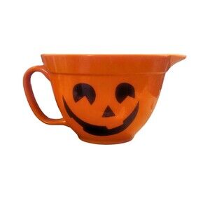 Halloween Jack-o'-lantern Orange Plastic Mixing Bowl, Round, 1 Piece